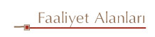 Faaliyet Alanları